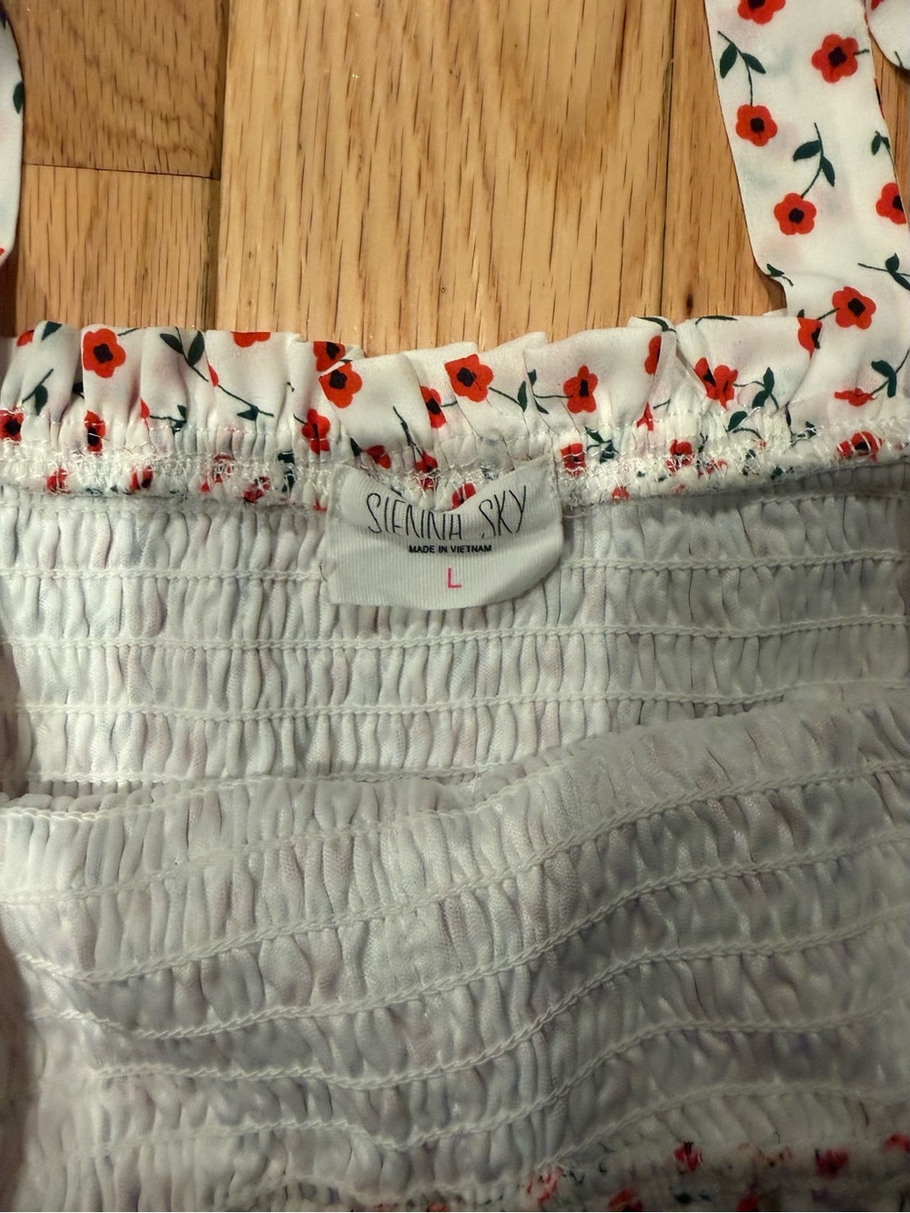 Sienna Sky White Mini Dress with Red Floral Print - Picture 3 of 3